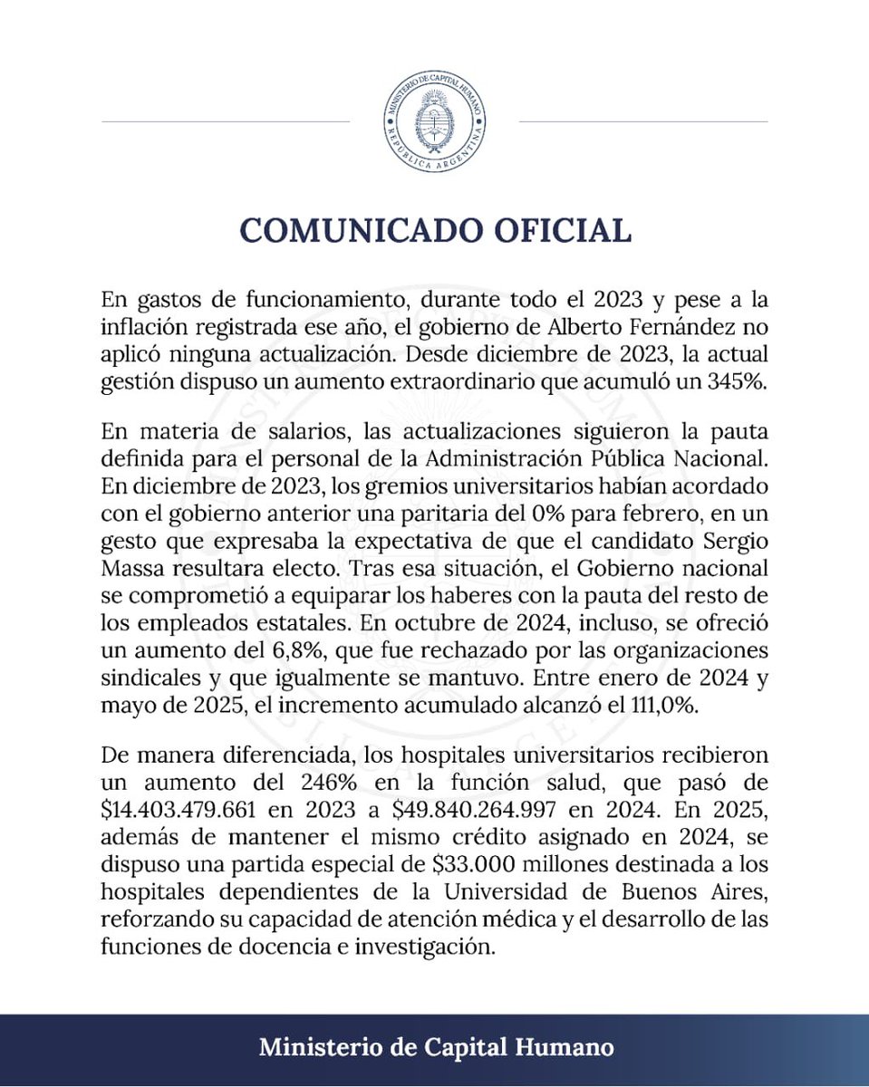 Comunicado oficial.
