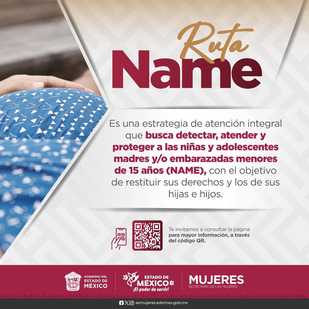 SeMujeresEdomex's tweet photo. Con la #RutaNAME, el @Edomex y los 125 municipios, unen esfuerzos para proteger y garantizar los derechos de niñas y adolescentes embarazadas y/o madres menores de edad. La ruta, otorga atención digna y acceso efectivo a salud, educación y justicia #ElPoderDeServir https://t.co/FO1WkRUY3U