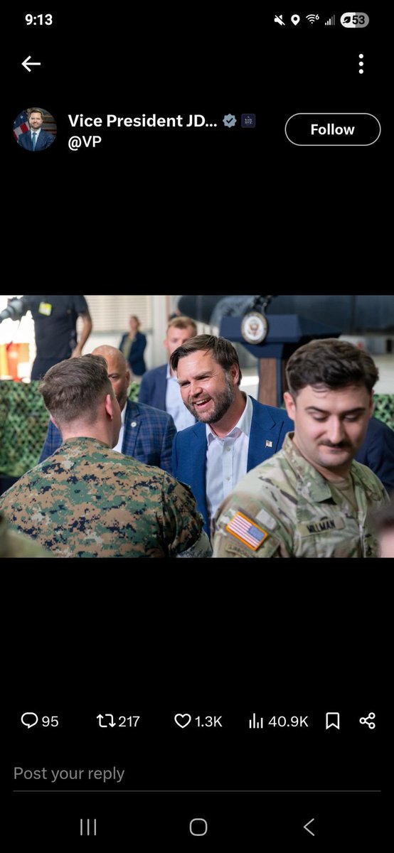Millman610's tweet photo. Just an average Wednesday… shaking hands with the VP! @VP  
#ProudArmyMom 🇺🇸 https://t.co/mLgAGExp8Q