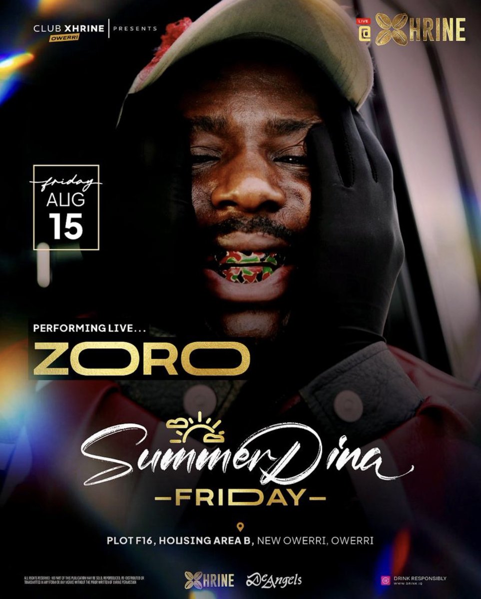 Owerri This Friday Onye Obula Mechie Shop Ya Ka M Anyi Gawa Summer <a href="/ZoroSwagbag/">Zeebeibe</a> Live @clubxhrine With SummerDina🎶 We Gon Turn The F**k Up

#lheAbata10fOwerri ✨