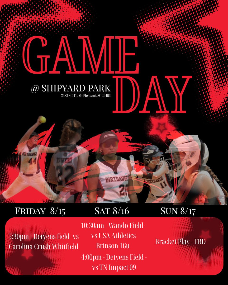 Excited for a long weekend of softball with my girls!  Looking forward to experiencing the Shipyard!! #classof2028 <a href="/DirtDawgsSB/">CarolinaDirtDawgsSB</a> <a href="/SoftballApex/">Apex HS Softball</a> <a href="/CoastRecruits/">Coast 2 Coast Recruits</a> <a href="/SBRRetweets/">Softball Recruiting Reposts</a> <a href="/PrepSoftball/">Prep Softball 🥎</a> <a href="/D1Softball/">D1Softball</a> <a href="/TOP_D1RECRUITS/">Softball Top Preps Retweet</a> <a href="/TopPreps/">TOP PREPS @TopPreps | X | Sports News & Recruiting</a> <a href="/MaxPreps/">MaxPreps</a>