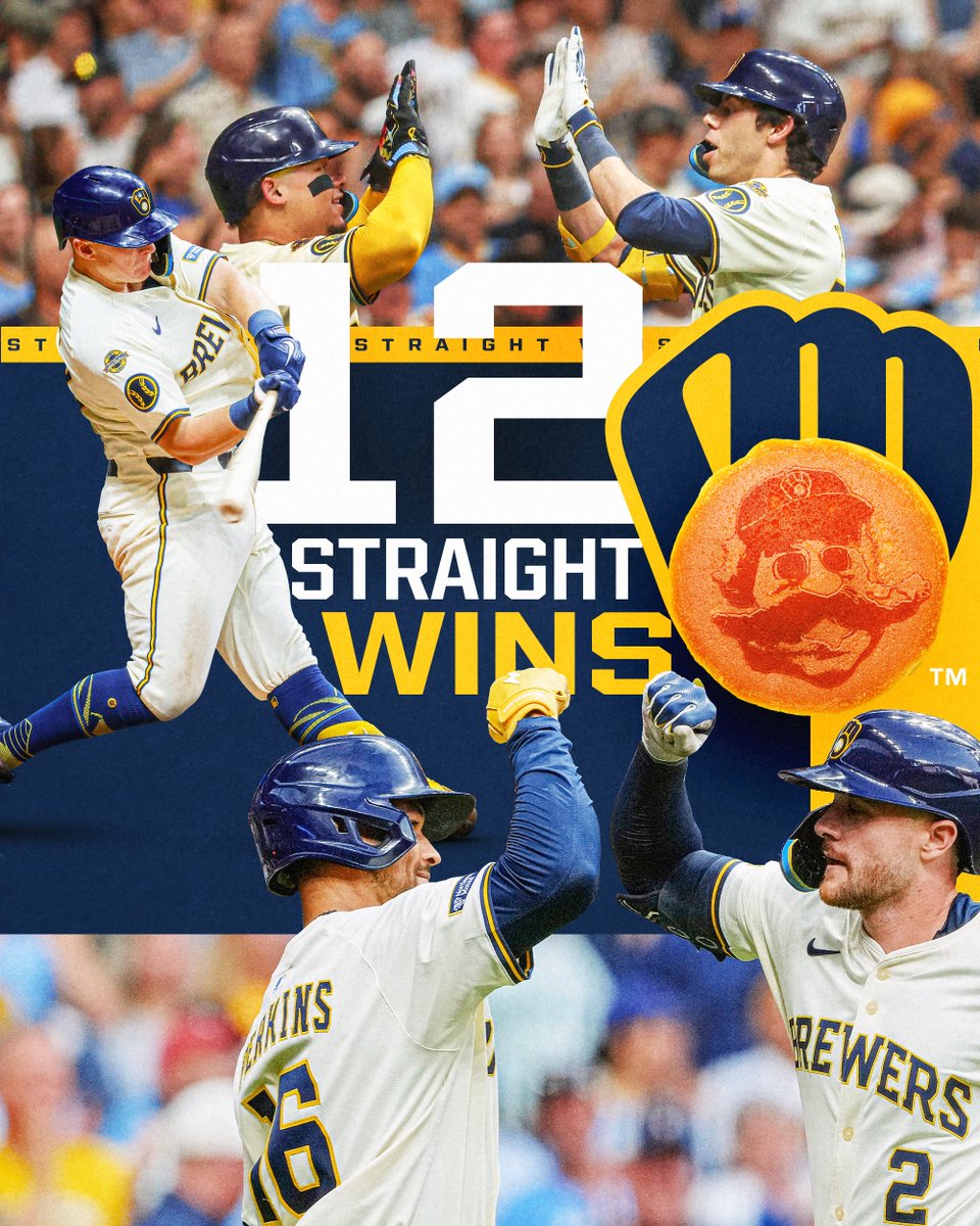 KEEP STACKING ‘EM UP!

The <a href="/Brewers/">Milwaukee Brewers</a> have won a DOZEN straight games!
