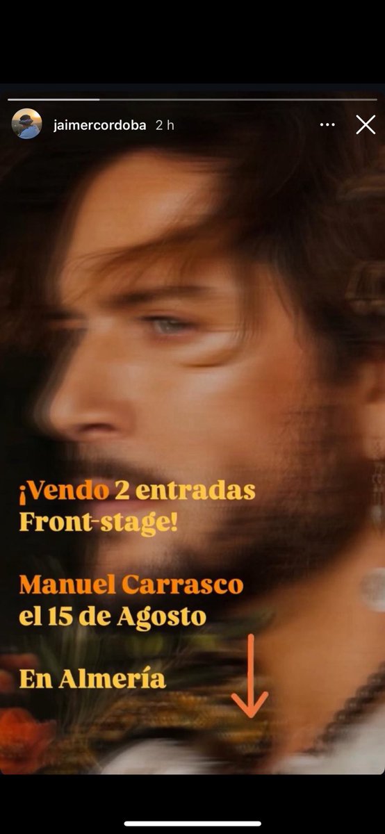 Vendo 2 entradas Manuel Carrasco en Almaeria 15 agosto!! Interesados MD #conciertoManuelCarrasco #almeria #ManuelCarrasco #15agosto