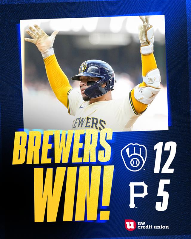 Brewers's tweet photo. A fitting final 😈

#ThisIsMyCrew x @UWCreditUnion https://t.co/jeC3ZJYTfo