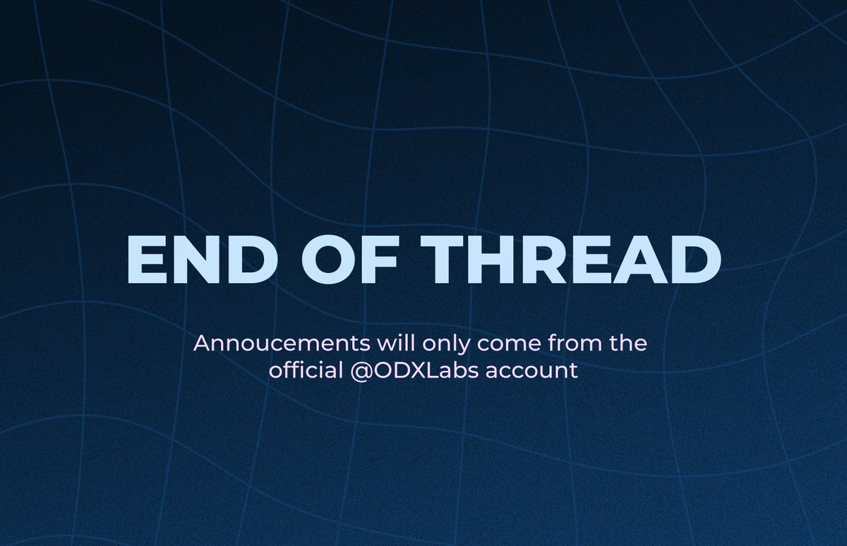 End of thread announcement from ODX Labs