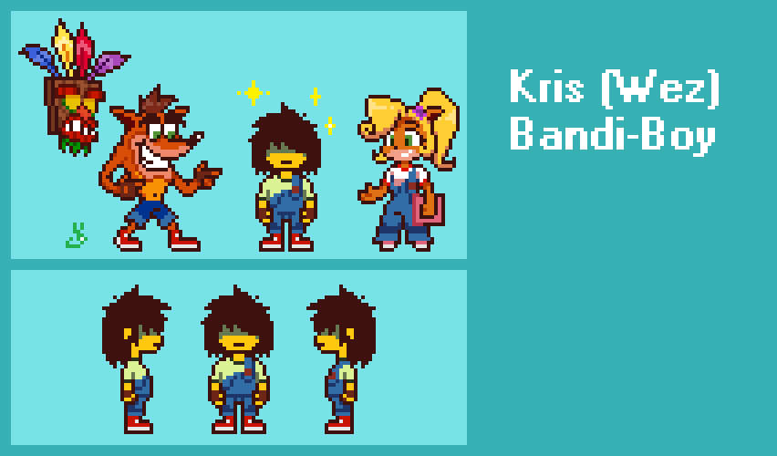 Kurat_18's tweet image. More art about this curious AU.🧐✨

#DELTARUNE #CrashBandicoot #sprites