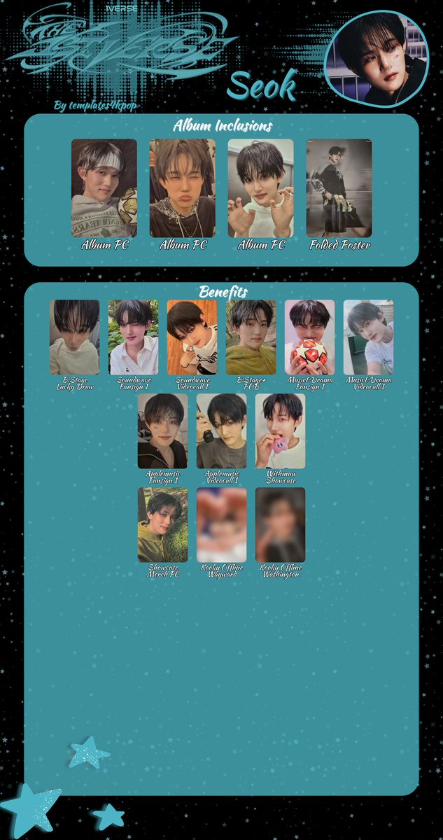 1verse the 1st verse album photocard pc member template ! 유니버스