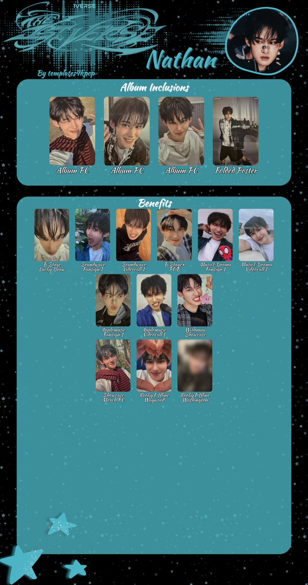 1verse the 1st verse album photocard pc member template ! 유니버스