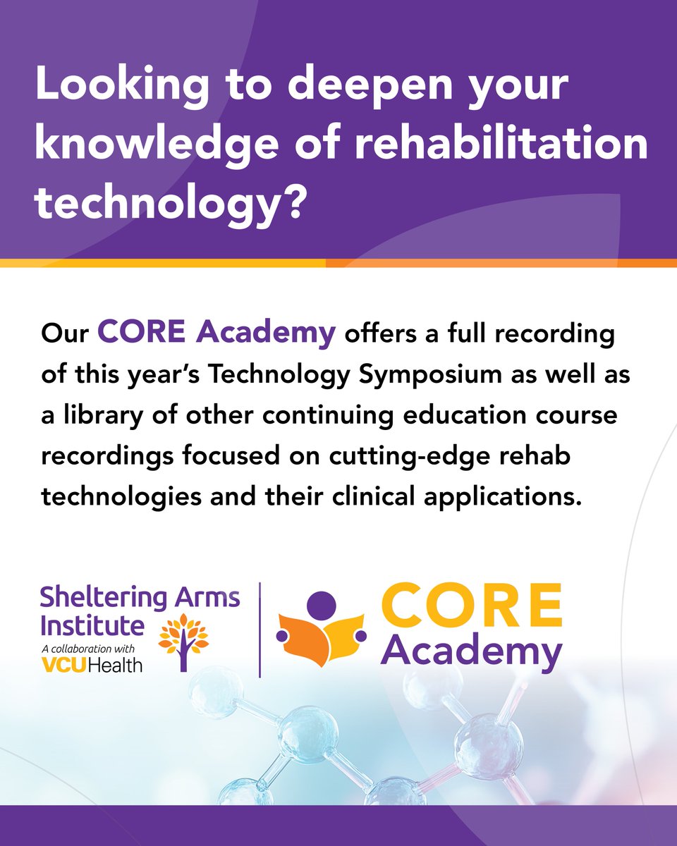SAI_Rehab's tweet image. #Physicalrehab professionals: Looking to deepen your knowledge in #rehabtechnology? Our CORE Academy offers a recording of our 2025 #TechnologySymposium + a library of #continuingeducation courses on #advancedrehabtechnology &amp;amp; clinical applications.

👉saicoreacademy.com