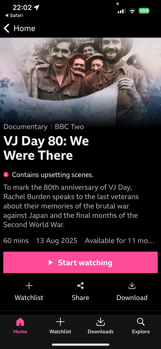 Recommend watching "VJ Day80 - we were there" on BBC2.Brave men and women fighting the Japanese which continued after the war in Europe had ended.Very powerful and emotional.Remember them on Friday at midday #VJDay80