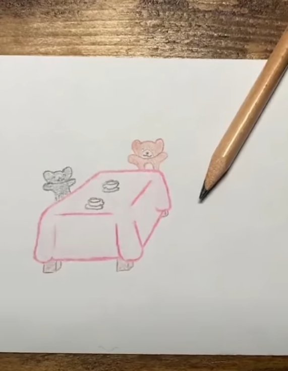 PanemInsider's tweet photo. 🚨 | Silka Sharp says she's taken up drawing as a hobby:

🗣️ “I'm not very good yet, but I can draw little animals for fun. Look, the bear is having dinner with his friends! If I doodle during training Panache gets mad, so it's only when I'm not busy.” https://t.co/vLyk4VCEwl