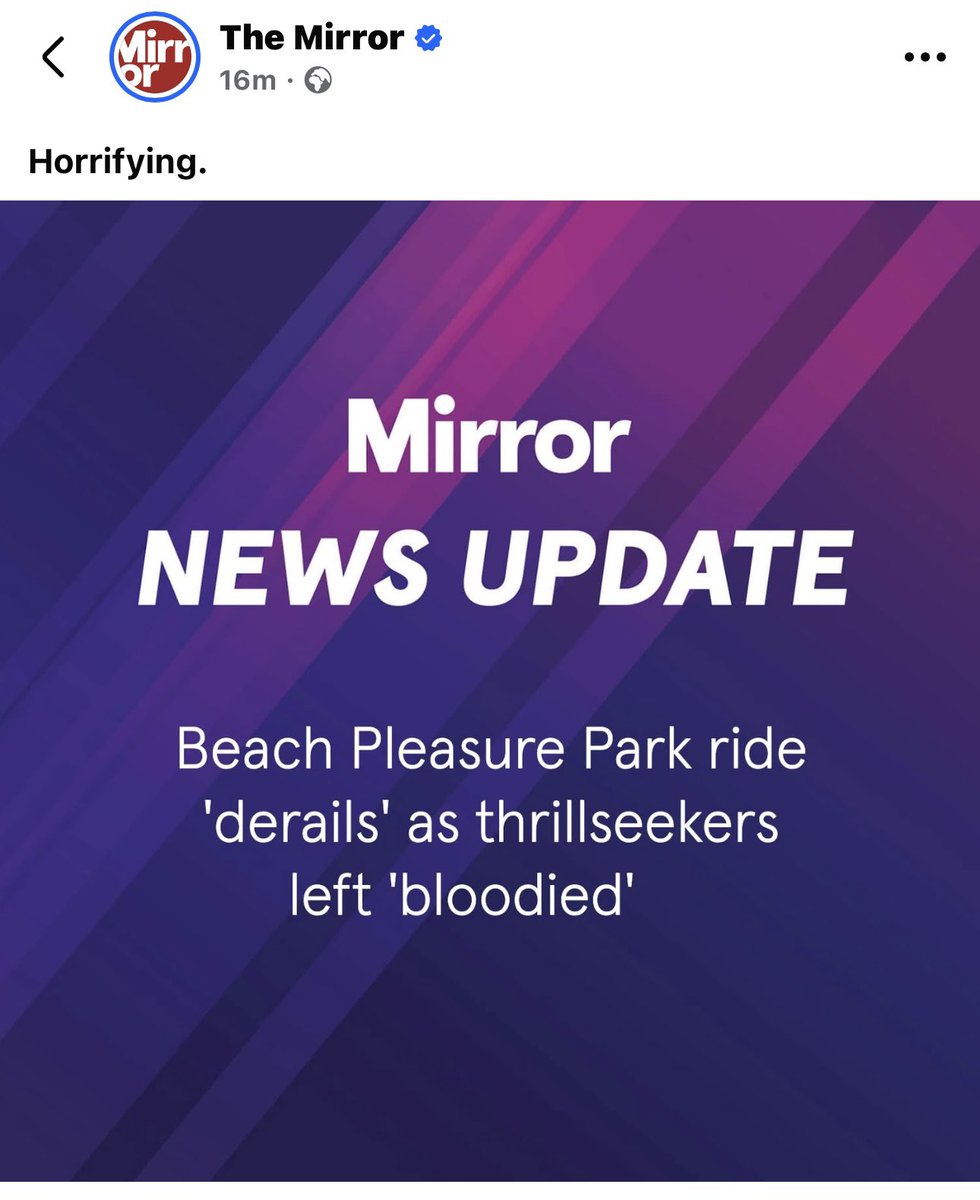 Joey (@coasterjoey) on Twitter photo Imagine omitting the name of the actual park to try and make the story look like it occurred at a different, more famous park in the north of England.
Nice try <a href="/DailyMirror/">The Mirror</a> Imagine omitting the name of the actual park to try and make the story look like it occurred at a different, more famous park in the north of England.
Nice try <a href="/DailyMirror/">The Mirror</a>
