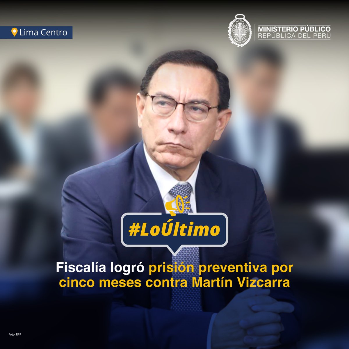 🚨 #LoÚltimo | Fiscal provincial Germán Juárez Atoche, miembro del Equipo Especial Lava Jato, logró cinco meses de prisión preventiva para Martín Alberto Vizcarra Cornejo, acusado por el delito de cohecho pasivo propio, por los proyectos Lomas de Ilo y ampliación del Hospital