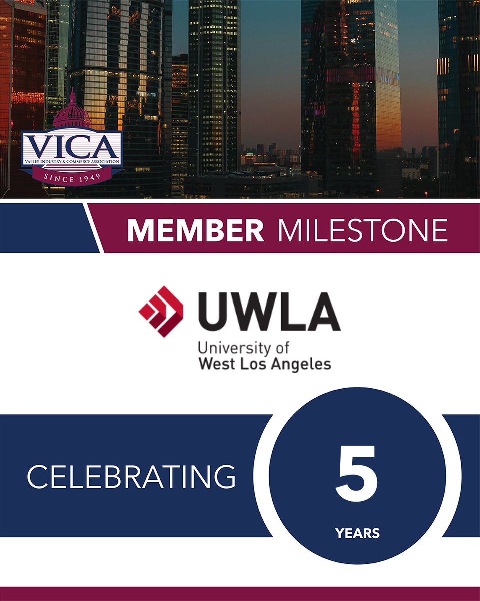 Celebrating 5 years!

University of West Los Angeles empowers working professionals to pursue their education in Law and Business through flexible part-time programs designed for those balancing full-time work and study.

Thank you for being a valued part of the VICA community!