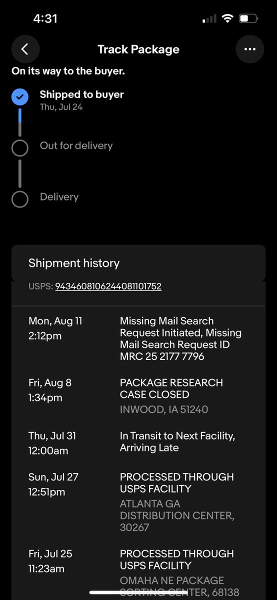 This is getting frustrating #USPS 
<a href="/USPS/">U.S. Postal Service</a> 

Have filed missing mail request.
Have called numerous times.

No update since 7/31 is not acceptable.