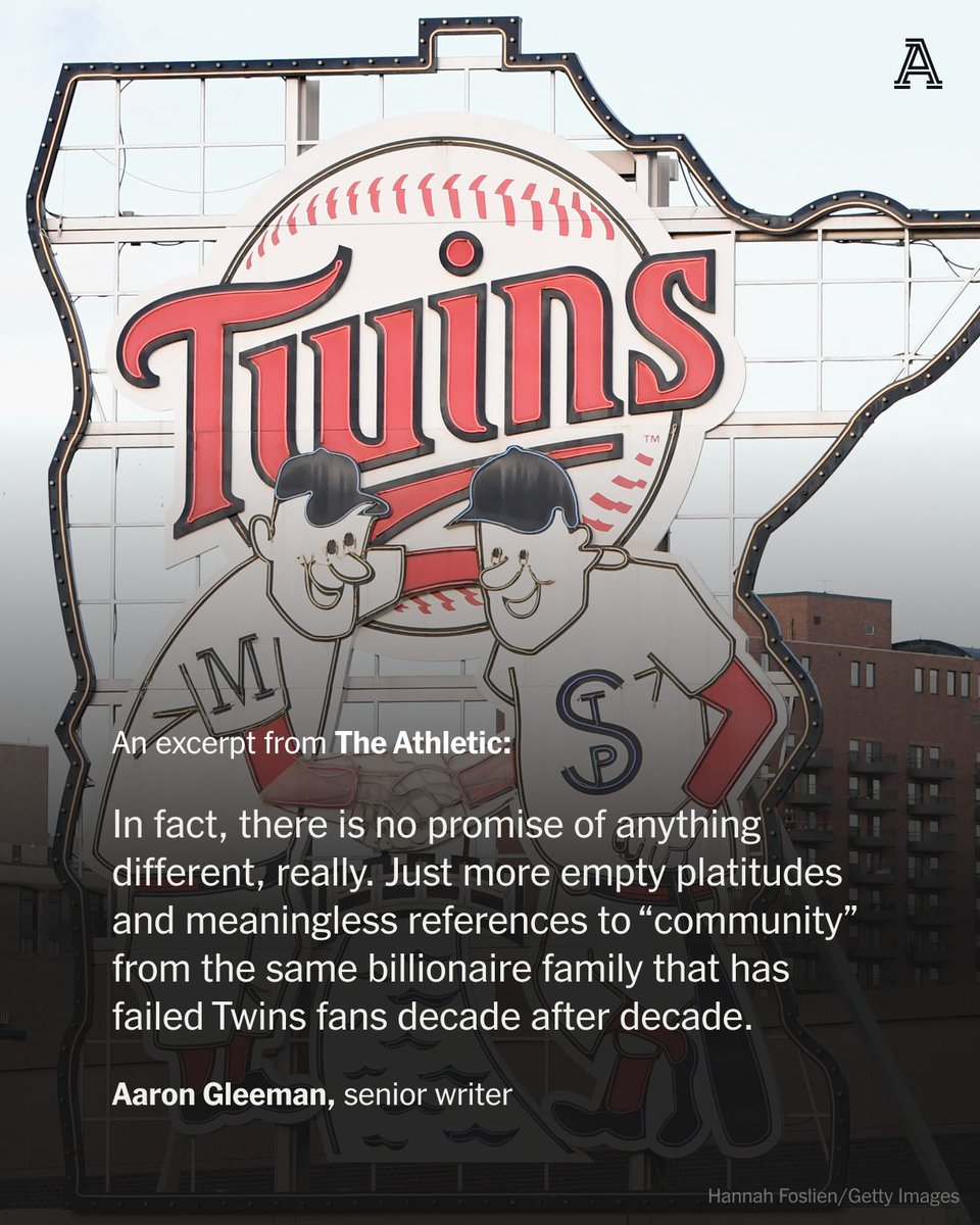 The Athletic (@theathletic) on Twitter photo In pulling the Minnesota Twins off the market, the Pohlads continue to crush the hopes of a fan base that deserves better.
✍️ <a href="/AaronGleeman/">Aaron Gleeman</a>
nytimes.com/athletic/65513… In pulling the Minnesota Twins off the market, the Pohlads continue to crush the hopes of a fan base that deserves better.
✍️ <a href="/AaronGleeman/">Aaron Gleeman</a>
nytimes.com/athletic/65513…
