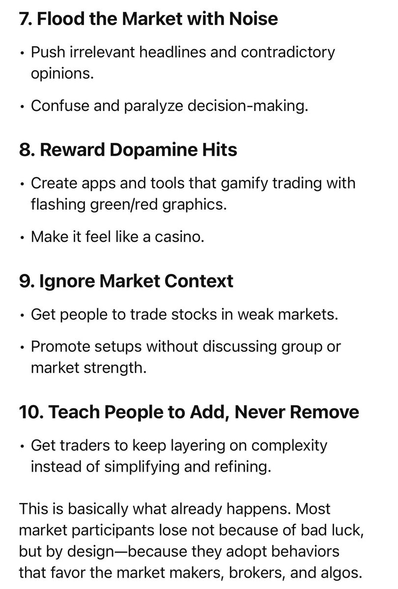 NickSchmidt's tweet photo. I asked ChatGPT if you had to guarantee most market participants lose money, how would you do it? https://t.co/FOXPeTub6P