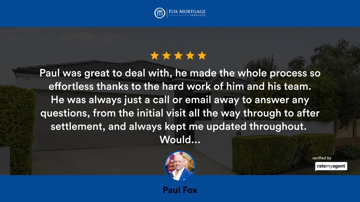 FoxMortgagesWA's tweet photo. My latest RateMyAgent review in Tuart Hill.
Australian Credit Representative 483831
https://t.co/pX7YXgbxpA

...
#perthrealestate #perthmortgagebroker #joondalupmortgagebroker #perth #joondalup #smartasfox https://t.co/ROYiDRaBzg
