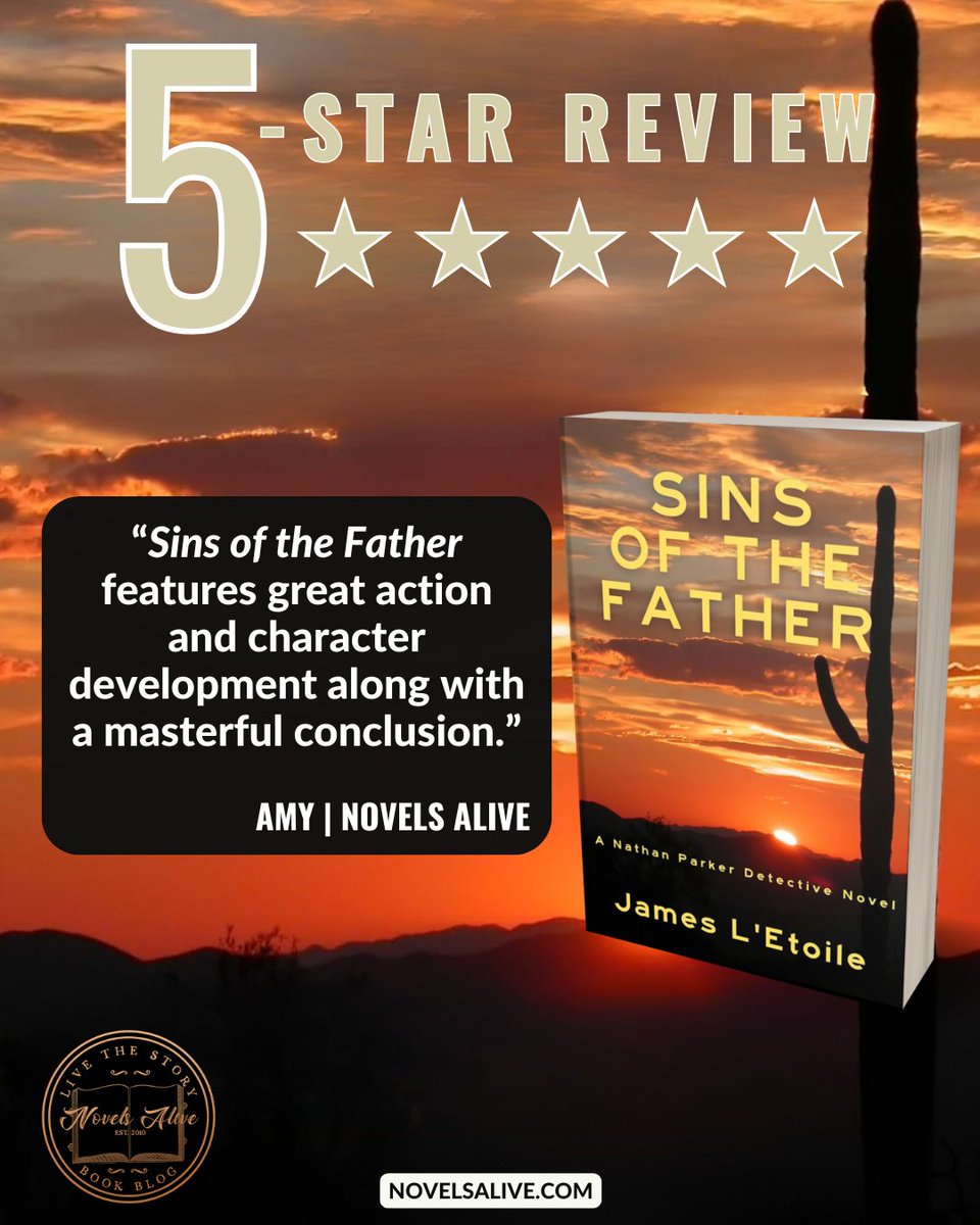 NovelsAlive's tweet image. 5-STAR REVIEW🌟🌟🌟🌟🌟: SINS OF THE FATHER by James L’Etoile @JamesLEtoile @partnersincr1me 

👉SINS OF THE FATHER features great action and character development along with a masterful conclusion. bit.ly/4lttnaL #bookreview #policeprocedural #thriller #suspense #books