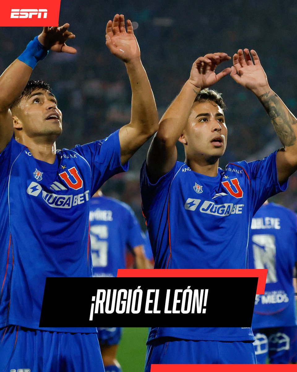 ESPNChile's tweet photo. ¡GRAN VICTORIA AZUL EN EL NACIONAL! 🦁🔵🔴

Universidad de Chile derrotó por 1-0 a Independiente en los octavos de final ida de la CONMEBOL Sudamericana. Lucas Assadi anotó el único gol del partido. https://t.co/Q9sdtFVPVD