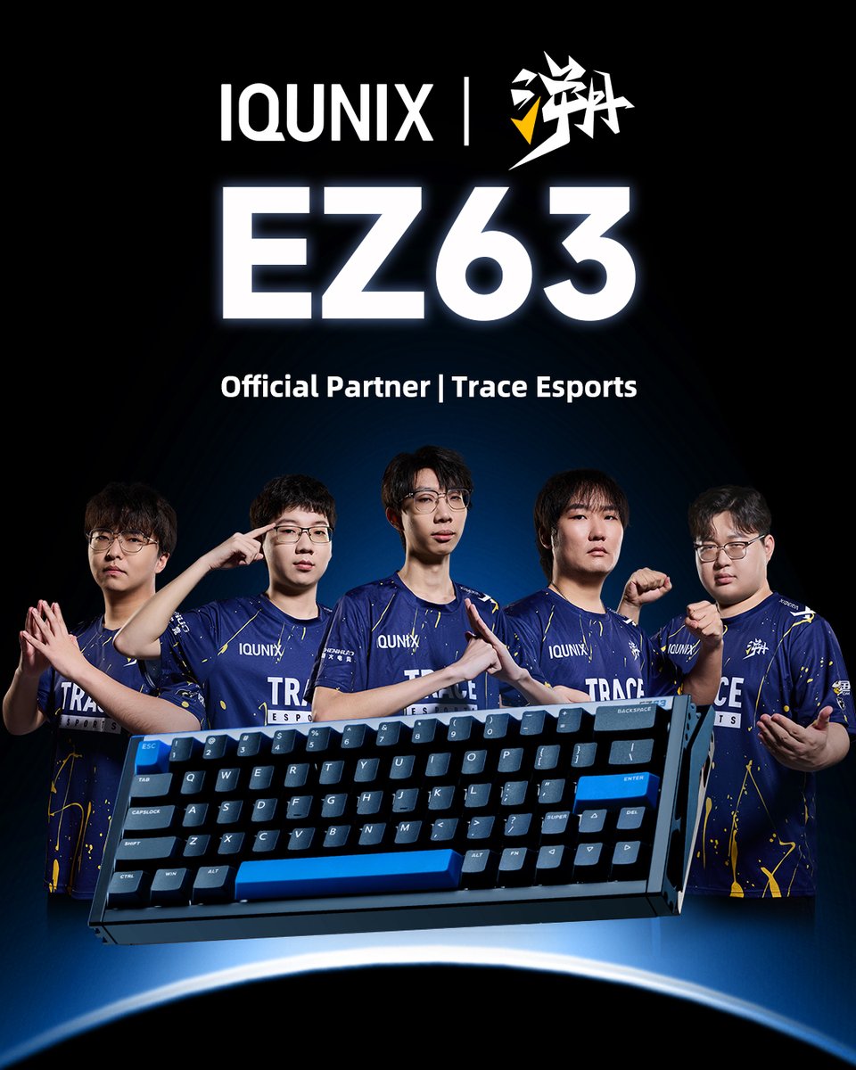 iQunix's tweet image. Pro performance, forged together. IQUNIX EV63/EZ63 keyboards, trusted by @TraceEsports_ 
Every keystroke takes you one step closer to victory—just like the pros. Take your game to the next level with the right gear!

#IQUNIX #TEValorant #GamingKeyboard #EV63 #EZ63