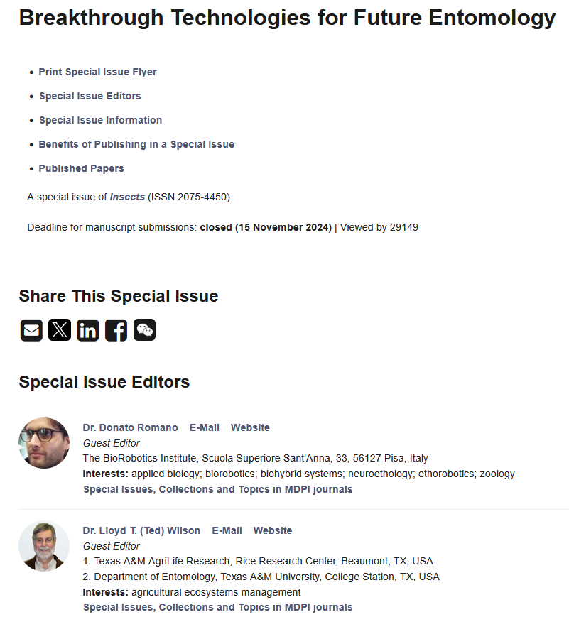 Insects_MDPI's tweet photo. #mdpi_insects #CallforReading
There are 7 papers that have been published in the #SpecialIssue "Breakthrough Technologies for Future #Entomology".
 
Enjoy reading: https://t.co/j4jnOnmQ8t

#AI #IPM #machinelearning #deeplearning #agroecosystem https://t.co/KrCQIJ6DWe