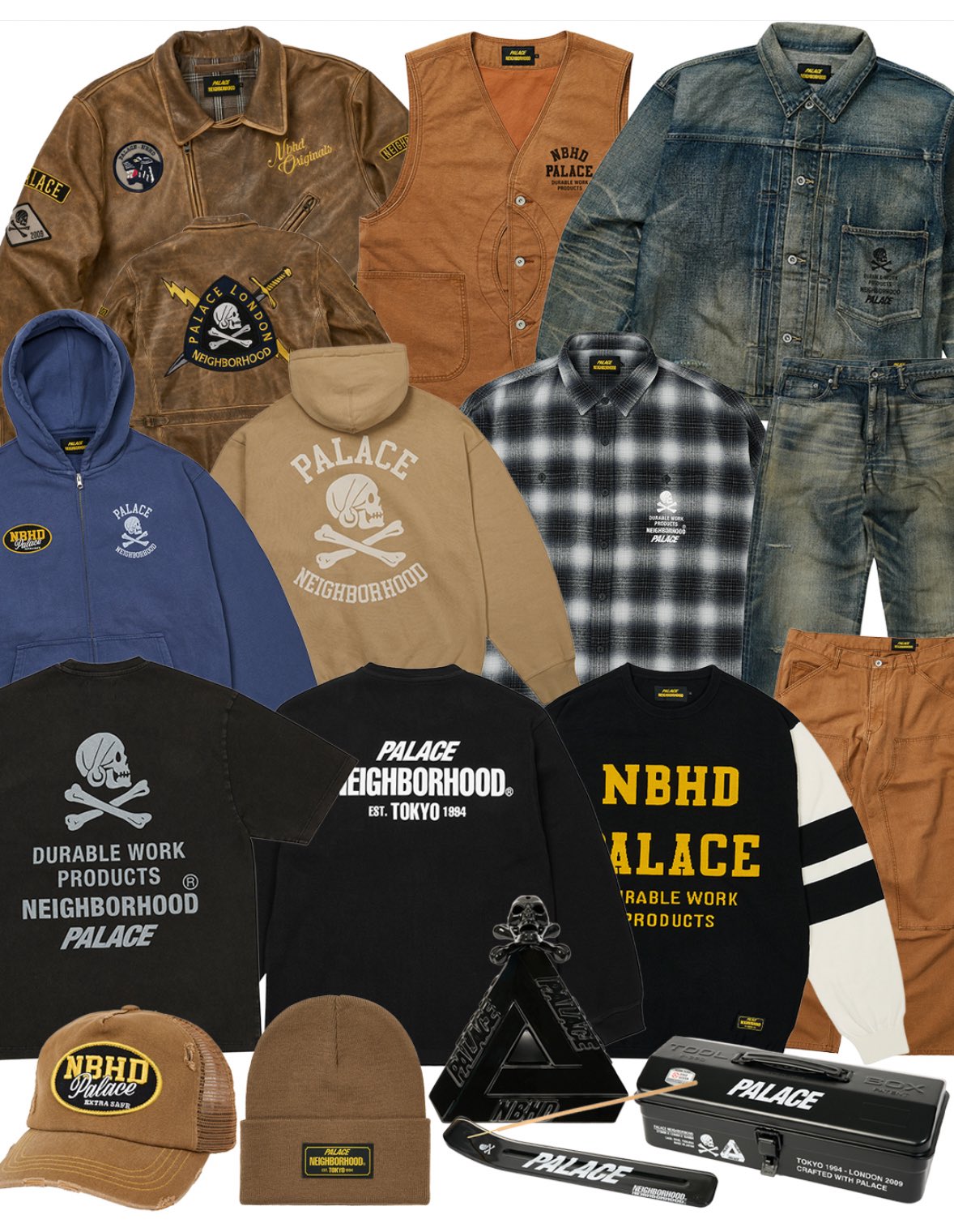 PALACE x NEIGHBORHOOD Waffle Jersey L Palace x Neighborhood Waffle