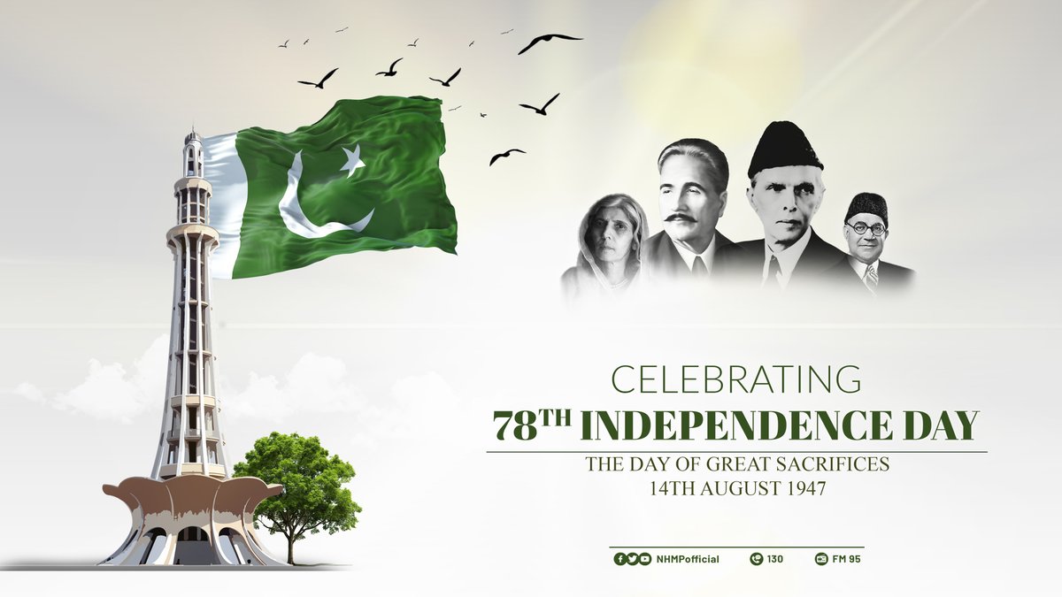 NHMPofficial's tweet photo. Happy 78th Independence Day! 
#PakistanZindabad #78YearsStrong #IndependenceDay #14August2025 https://t.co/cdBCkTsiqU