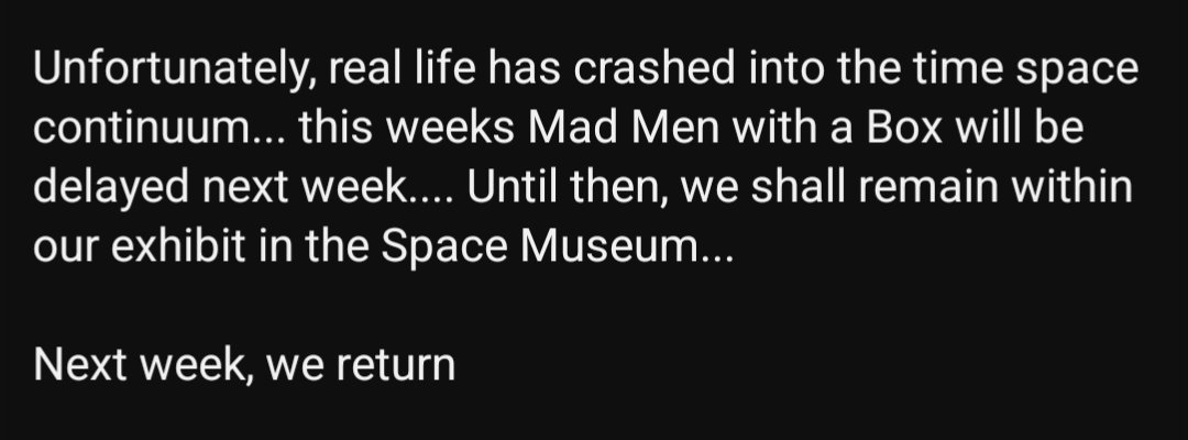 MadMenWithABox's tweet photo. https://t.co/7DmD9Rcgut