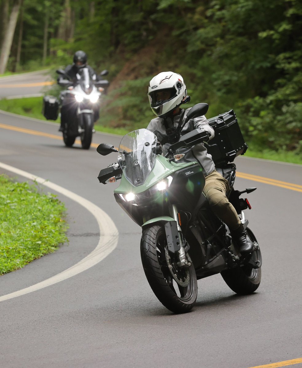 Producer Tim (@mrgoelectric) on Twitter photo On Monday <a href="/MissGoElectric/">Miss GoElectric</a> and I ripped through the Tail of the Dragon on our <a href="/ZeroMotorbike/">Zero Motorcycles</a> DSRXs. Here she is leading with the action cam just before a downpour. The traction control system and no need to shift took most of the peril out of riding in the rain. Great bikes! On Monday <a href="/MissGoElectric/">Miss GoElectric</a> and I ripped through the Tail of the Dragon on our <a href="/ZeroMotorbike/">Zero Motorcycles</a> DSRXs. Here she is leading with the action cam just before a downpour. The traction control system and no need to shift took most of the peril out of riding in the rain. Great bikes!
