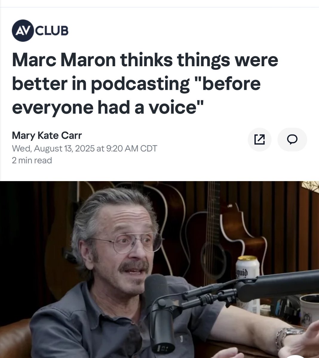 Kurt Metzger (@kurtmetzger) on Twitter photo <a href="/marcmaron/">marc maron</a>, is this real?
Bc I’m starting a new podcast called “Can YOU Hear Yourself?” and this is great great stuff!
You’re FOR SURE going to right-side-of history heaven now, I can promise u that much! (Make sure to pack a COVID mask tho!😉) <a href="/marcmaron/">marc maron</a>, is this real?
Bc I’m starting a new podcast called “Can YOU Hear Yourself?” and this is great great stuff!
You’re FOR SURE going to right-side-of history heaven now, I can promise u that much! (Make sure to pack a COVID mask tho!😉)