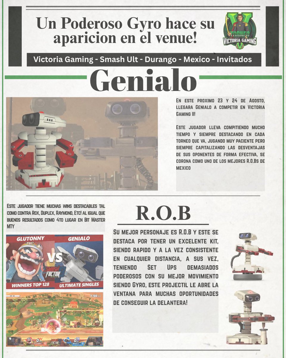 Genial no? 🤖

De Saltillo, con un estilo único y explosivo
El gran <a href="/Genialo_3000/">FF Genialo 🤖</a> se hace presente en Victoria Gaming 2💚

El torneo más grande en Durango está cada vez más cerca, quien se llevará la victoria este 2025?🏆🦂

Nos vemos el 23-24 de agosto en Durango Dgo Mx 💚🏆🤝