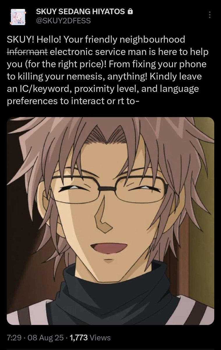 info9ath's tweet photo. 👾: hello! I am the sender of these menfess.

First of all, I would like to thank you all for taking an interest in my muse! Second, I apologize for my tardiness in getting back to you all.

Starters will be sent gradually and please don't hesitate to interact with K anytime! https://t.co/NZAg1ZYoJv