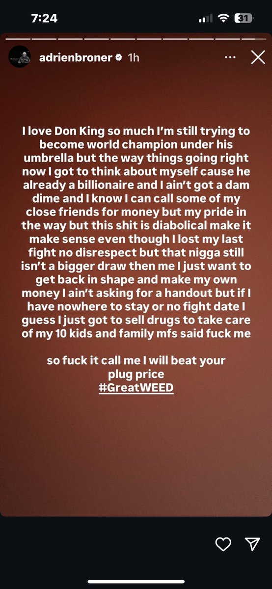 Adrien Broner says he’s NOT on the rumored Don King card &amp; a few other things  on his story 😡😡 💥🥊 #boxing