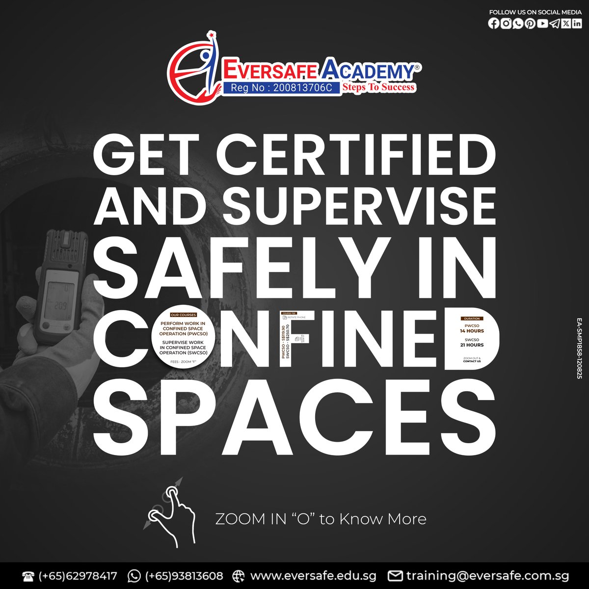 EversafeAcademy's tweet image. 🚨 Work in Confined Spaces? 🚨 |EVERSAFE Academy® Singapore !
📲 WhatsApp: 📱 bit.ly/3JKmp0J
#ConfinedSpaceSafety #WorkplaceSafety #SafetyTraining #EversafeAcademy #ConfinedSpaceCertification #SafetyFirst #OccupationalSafety #WorkplaceCompliance #WSHTraining