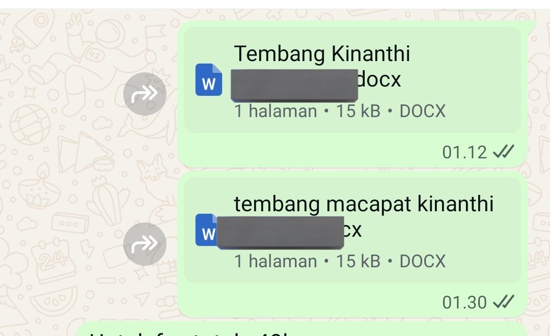 JJTugas's tweet photo. Testi joki bahasa jawa
🌟 Tembang Macapat Req Tema 🌟

Testi real time pat pts bahasa jawa
Joki bahasa jawa tugas, PR
- Profesional 
- Bisa via WA, email, DM
- Hasil bisa berupa ketikan, Ms.Word
- Aksara jawa bisa diketik/ ditulis tangan
Fastres https://t.co/S6lsZdwvXL https://t.co/QB4wR0T3I8