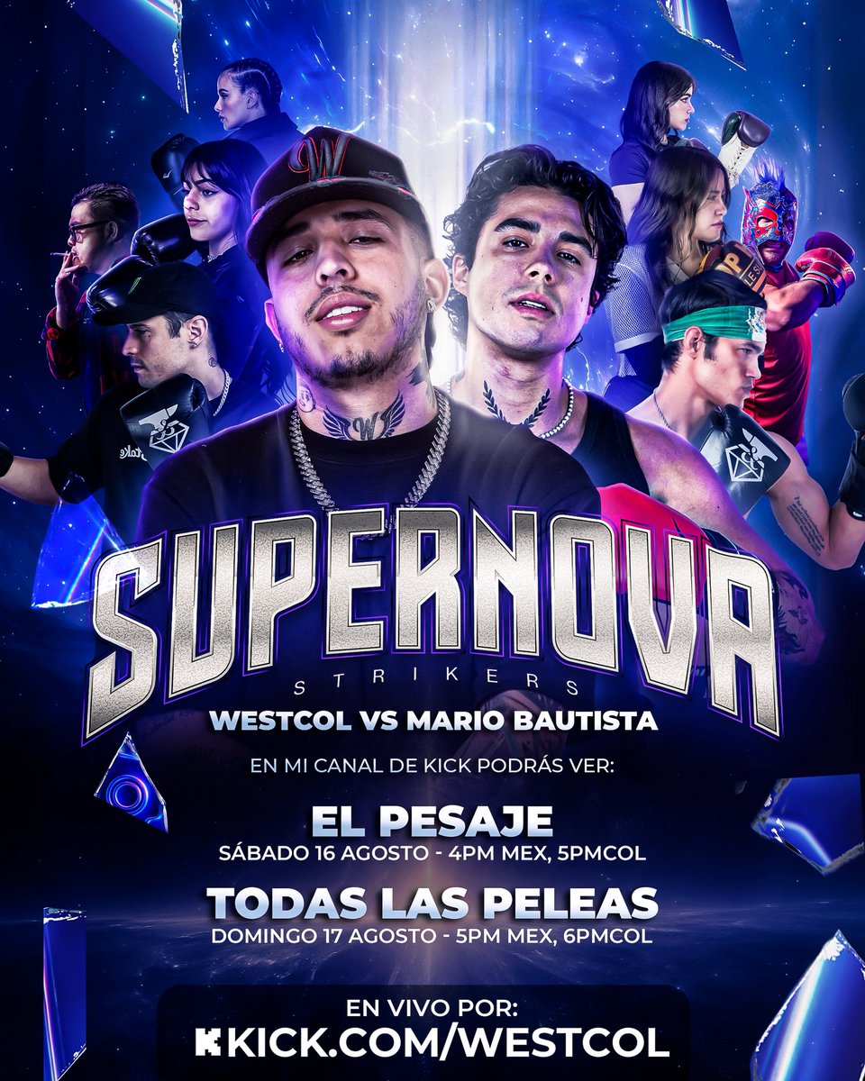 Nos permitieron trasmitir el evento por mi canal 🫡🫡🫡

Básicamente ya saben por donde verlo 
Kick.com/westcol  nos vemos el domingo 👌👌👌