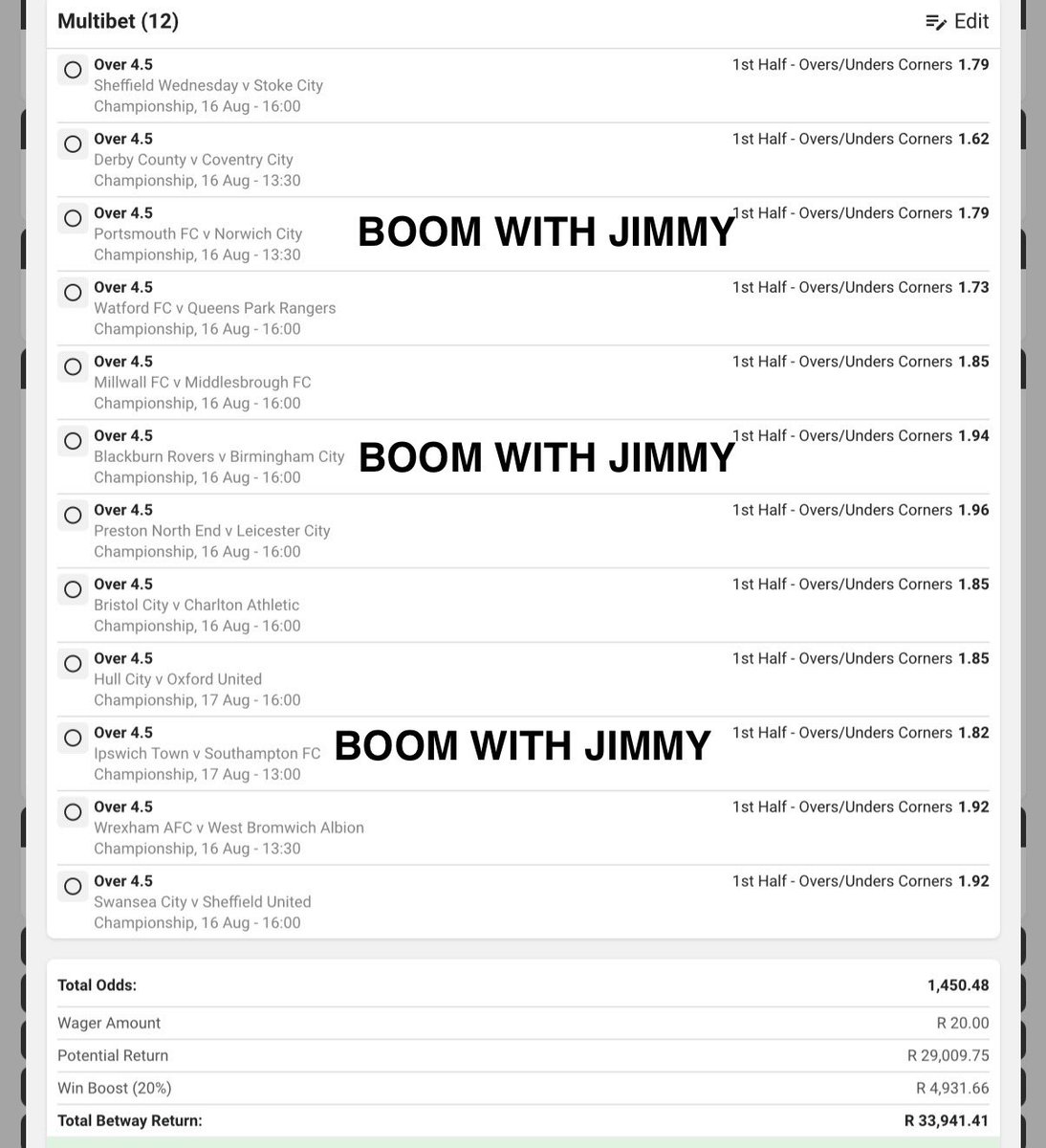 TEAMS ARE BACK🤞🏾🎁🎁💰💰💰

⏰𝐊𝐢𝐜𝐤-𝐨𝐟𝐟: 13:30
🎟️𝐁𝐨𝐨𝐤𝐢𝐧𝐠 𝐂𝐨𝐝𝐞: BWA912480

🔗𝐁𝐞𝐭𝐬𝐥𝐢𝐩 𝐋𝐢𝐧𝐤: new.betway.co.za/?bookingCode=B…

✅𝐒𝐢𝐠𝐧 𝐮𝐩 𝐮𝐬𝐢𝐧𝐠 𝐦𝐲 𝐩𝐫𝐨𝐦𝐨 𝐂𝐎𝐃𝐄 👉🏾 𝐉𝐢𝐦𝐦𝐲𝟓𝟎 𝐭𝐨 𝐠𝐞𝐭 𝟏𝟎𝟎% 𝐟𝐢𝐫𝐬𝐭 𝐝𝐞𝐩𝐨𝐬𝐢𝐭 𝐦𝐚𝐭𝐜𝐡 &amp;