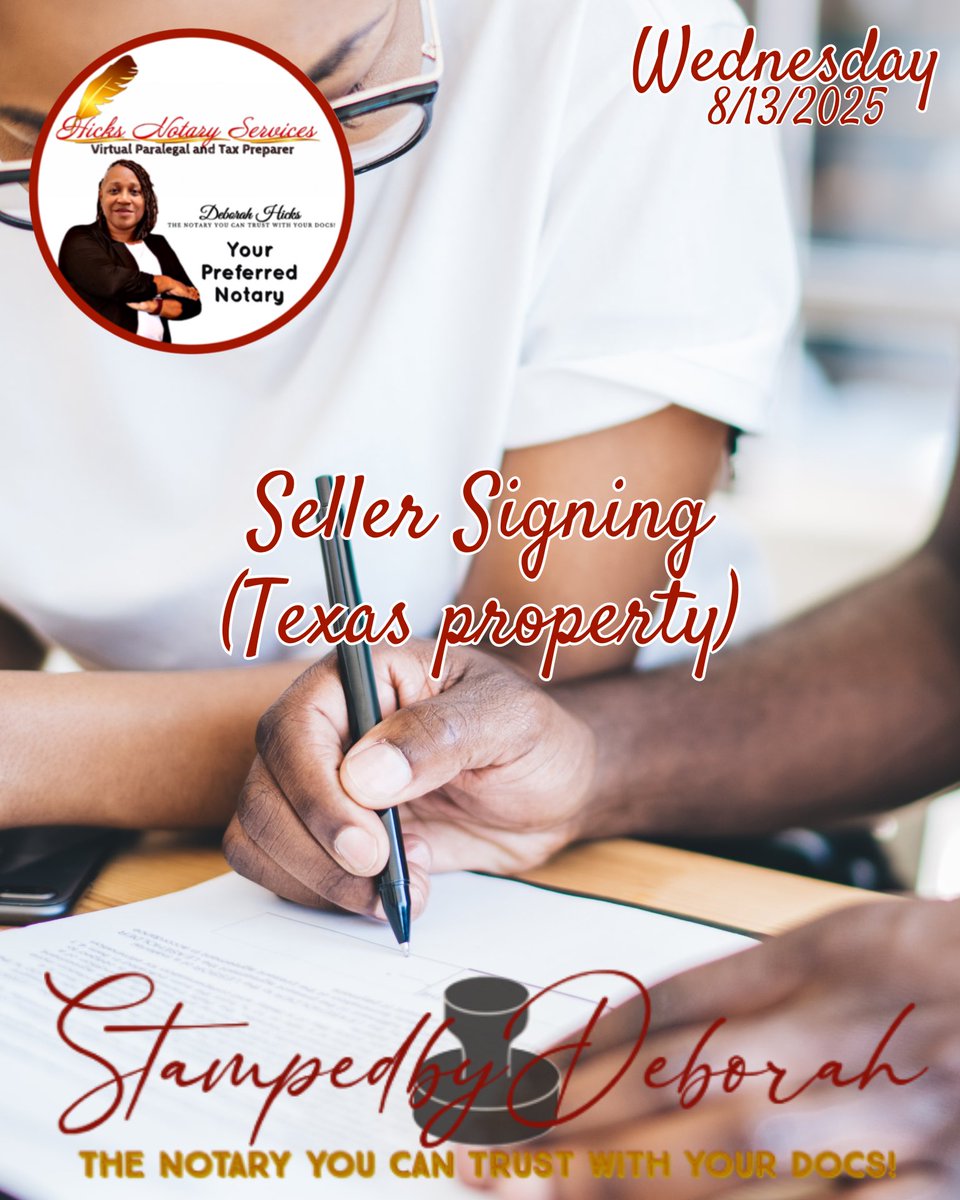 HicksNotaryVPS's tweet image. 𝘼𝙪𝙜𝙪𝙨𝙩 13, 2025! 𝙈𝙞𝙙𝙬𝙚𝙚𝙠 𝙒𝙚𝙙𝙣𝙚𝙨𝙙𝙖𝙮!

𝕋𝕙𝕖 ℕ𝕠𝕥𝕒𝕣𝕪 𝕐𝕠𝕦 ℂ𝕒𝕟 𝕋𝕣𝕦𝕤𝕥 𝕎𝕚𝕥𝕙 𝕐𝕠𝕦𝕣 𝔻𝕠𝕔𝕤!

🖋️ Hicks Notary Services✒️ 
📱 601-291-4807

#notarypublic #fingerprinting #i9verification #apostilleagent #processserver #translationservices