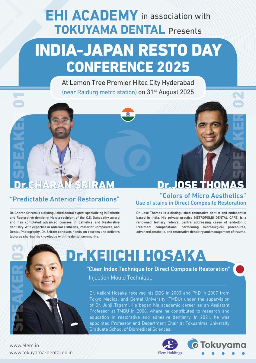 Dear Dr, Welcome to ida Deccan Award Winning Continuing Dental Education Programs