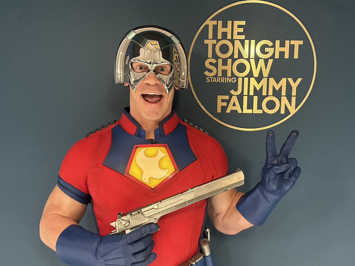 John Cena (@johncena) on Twitter photo Iβll give you a wild guess where you can see a floating <a href="/DCpeacemaker/">Peacemaker on HBO Max</a> suit tonightβ¦
Itβll be on <a href="/FallonTonight/">The Tonight Show</a> with <a href="/jimmyfallon/">Jimmy Fallon</a>! Iβll give you a wild guess where you can see a floating <a href="/DCpeacemaker/">Peacemaker on HBO Max</a> suit tonightβ¦
Itβll be on <a href="/FallonTonight/">The Tonight Show</a> with <a href="/jimmyfallon/">Jimmy Fallon</a>!