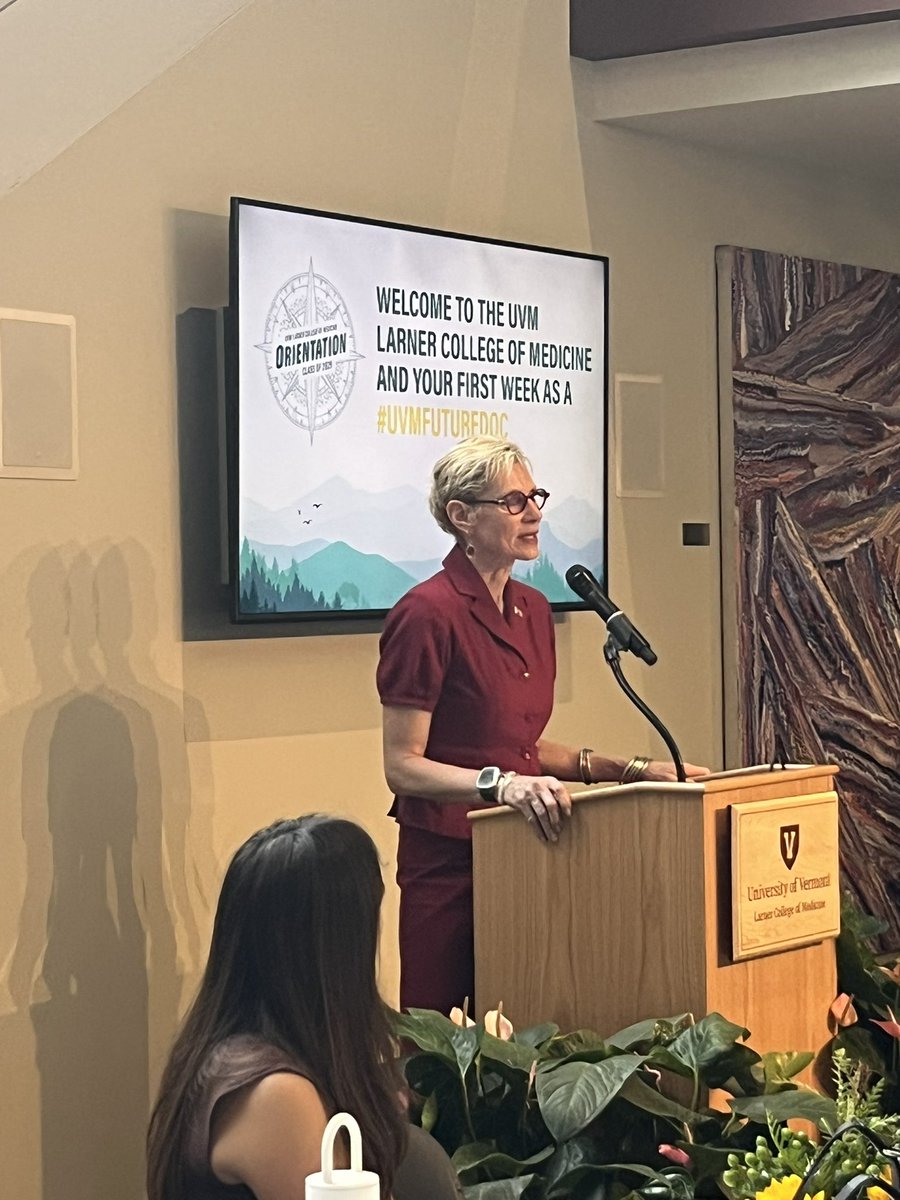 UVMLarnerMed's tweet image. Today, the Dean’s Welcome reception for the #UVMLarnerMed Class of 2029’s orientation week included special words from guest speaker Dr. Marlene Tromp, UVM President. @uvmvermont @MarleneTromp