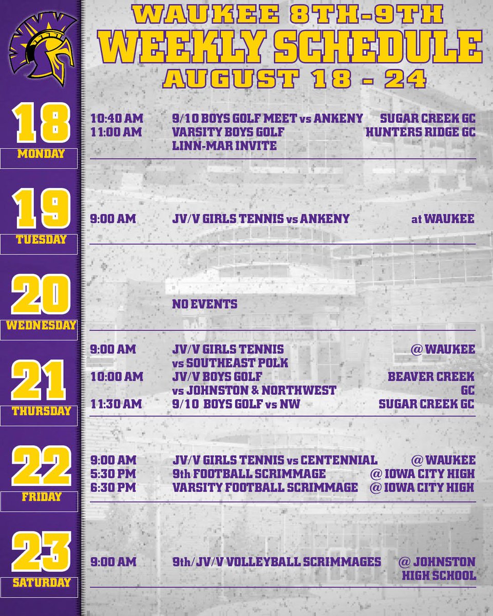 WaukeeMS's tweet photo. 🚨Waukee MS Activities August 18-23🚨 https://t.co/Me8PxhEY9t