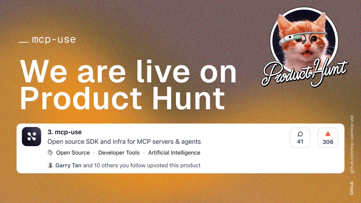 We are live on Product Hunt! 🔥
thanks <a href="/garrytan/">Garry Tan</a> for hunting us!
producthunt.com/products/mcp-u…