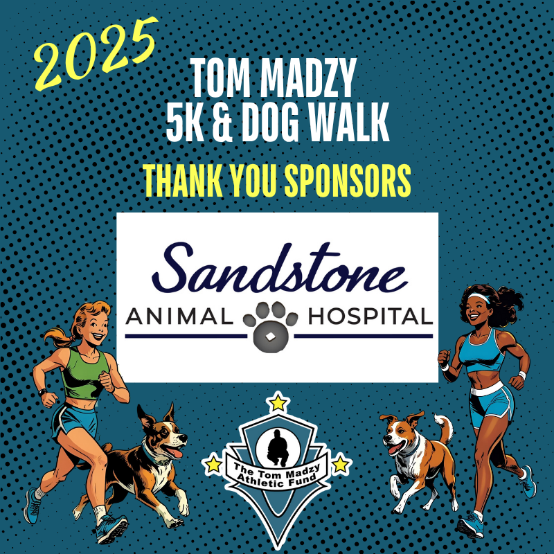 madzyrun's tweet image. A huge THANK YOU to Sandstone Animal Hospital for sponsoring the Tom Madzy 5K &amp;amp; Dog Walk! Your generous support will help make this year’s event a tail-wagging success. We’re grateful for your commitment to the BCSD! #madzyrun #5K #DogWalk