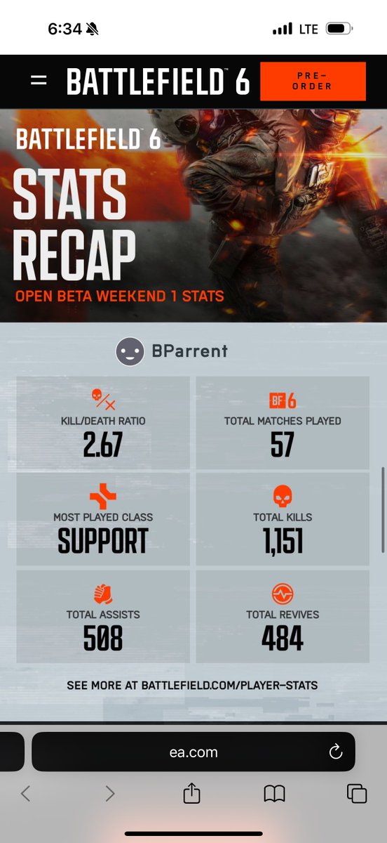 BParrentGaming's tweet photo. Absolutely loved the first week! Felt like the old days! #BF6Stats https://t.co/Nj8DmuIMu5