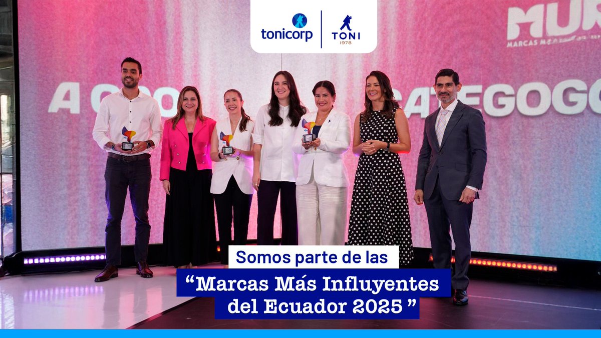 TonicorpEc's tweet photo. 🙌🏼 Gracias a la confianza de miles de ecuatorianos en nuestra marca #TONI de Tonicorp, una empresa de Arca Continental y The Coca Cola Company nos posicionamos en el Top 4 de las Marcas Más Influyentes del Ecuador 2025 en la categoría de alimentos, según IPSOS. https://t.co/AeJoAEJigo