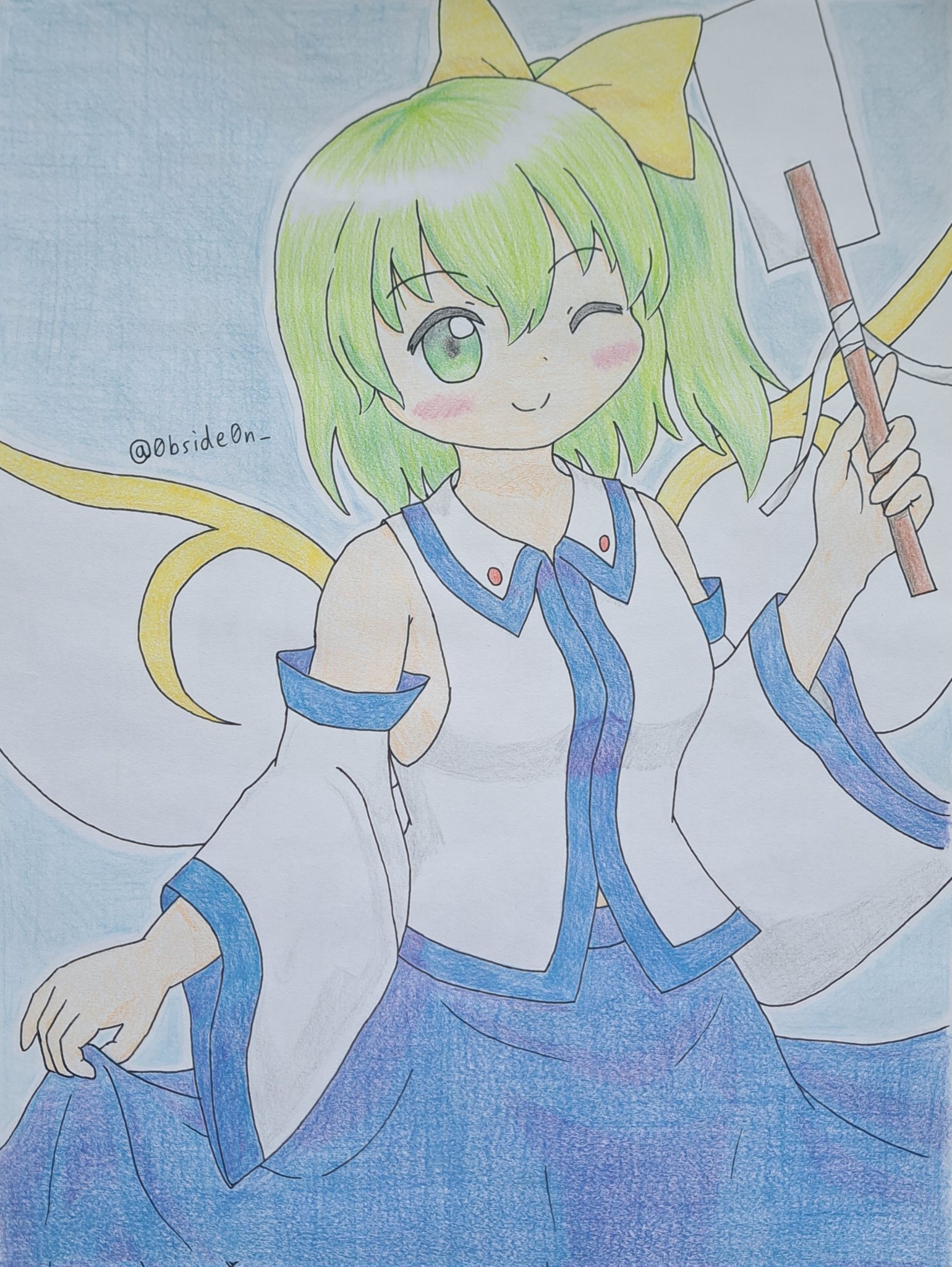 手描きアナログイラスト(妖精) Yahoo!オークション - 諏訪子 東方 yuzugoori イラスト 手描き