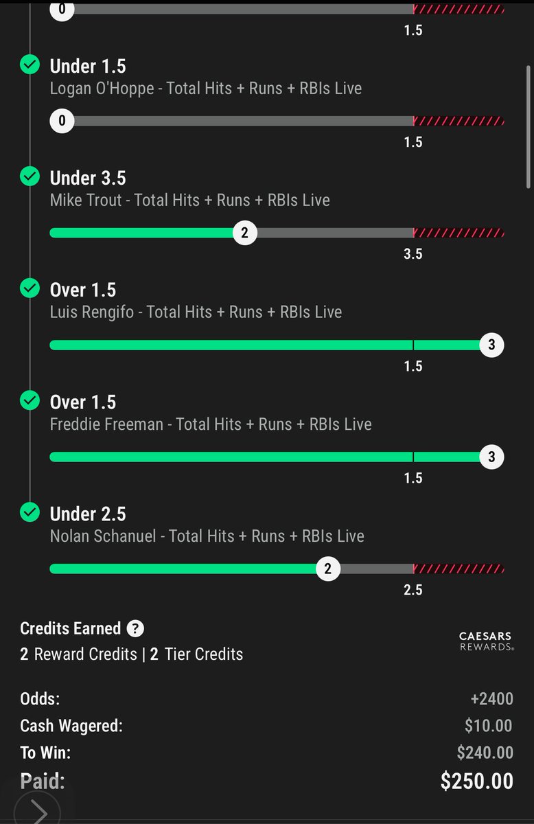 AlmostFamousJoe's tweet image. BANG! BANG! 

Another GREAT night. 

We got 94th in Event#8B #MONSTERSTACK

We also hit a MLB parlay $10=$250 +2400

Im so Thankful i get to do this, and even more so on days like this. 
Nothing is Guaranteed especially Wins. 

#Caesars #DraftKings #Fanduel #BetMGM #WSOP #Blessed