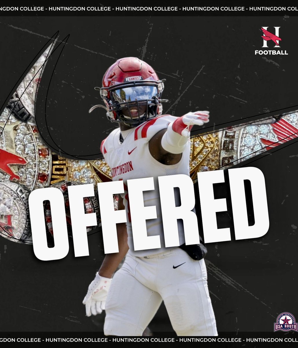 #AGTG Extremely blessed to receive an official offer from Huntingdon College!⚪️🔴<a href="/CoachCokerHC/">Coach Jordan Coker</a> <a href="/HawksFootball/">Huntingdon Football</a> <a href="/NatureCoastFB/">Nature Coast Tech Football 🦈🏈</a> <a href="/Andy_Villamarzo/">Andy Villamarzo</a> <a href="/larryblustein/">Blustein Recruiting</a> <a href="/PrepRedzoneFL/">Prep Redzone Florida</a> <a href="/FlaHSFootball/">FloridaHSFootball.com</a> <a href="/scoutSMART_/">scoutSMART®</a> <a href="/BigCountyPreps1/">BCP SPORTS</a> <a href="/in_huddle/">InTheHuddleScouting</a> <a href="/NPCoachZim/">Donnie Zimmerman</a> <a href="/NP_Florida/">Chad Jamison</a> <a href="/CoachHawley/">Coach Hawley, M.A.Ed.</a>